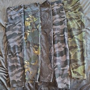 Old Navy Powersoft Elevate Side Pocket Print Leggings Set Of Five Large